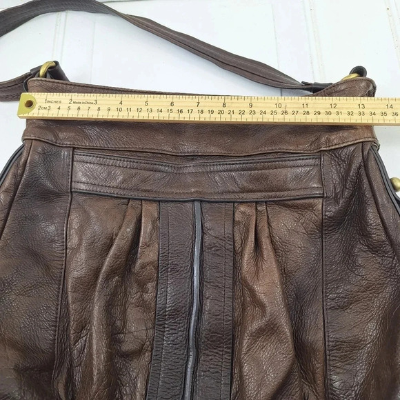 Sabina New York Genuine Leather Shoulder Hobo Brown Big Carry Bag Tote. - Picture 8 of 11